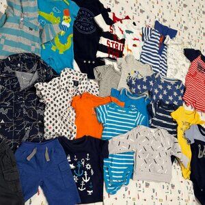 Set of 23 Baby Boy Clothes Gift Bundle Lot  (NB-6 months)
